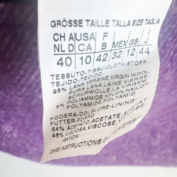 Max Mara Weekend Purple Lavender herringbone Print Pencil Skirt 10 - Picture 6 of 6